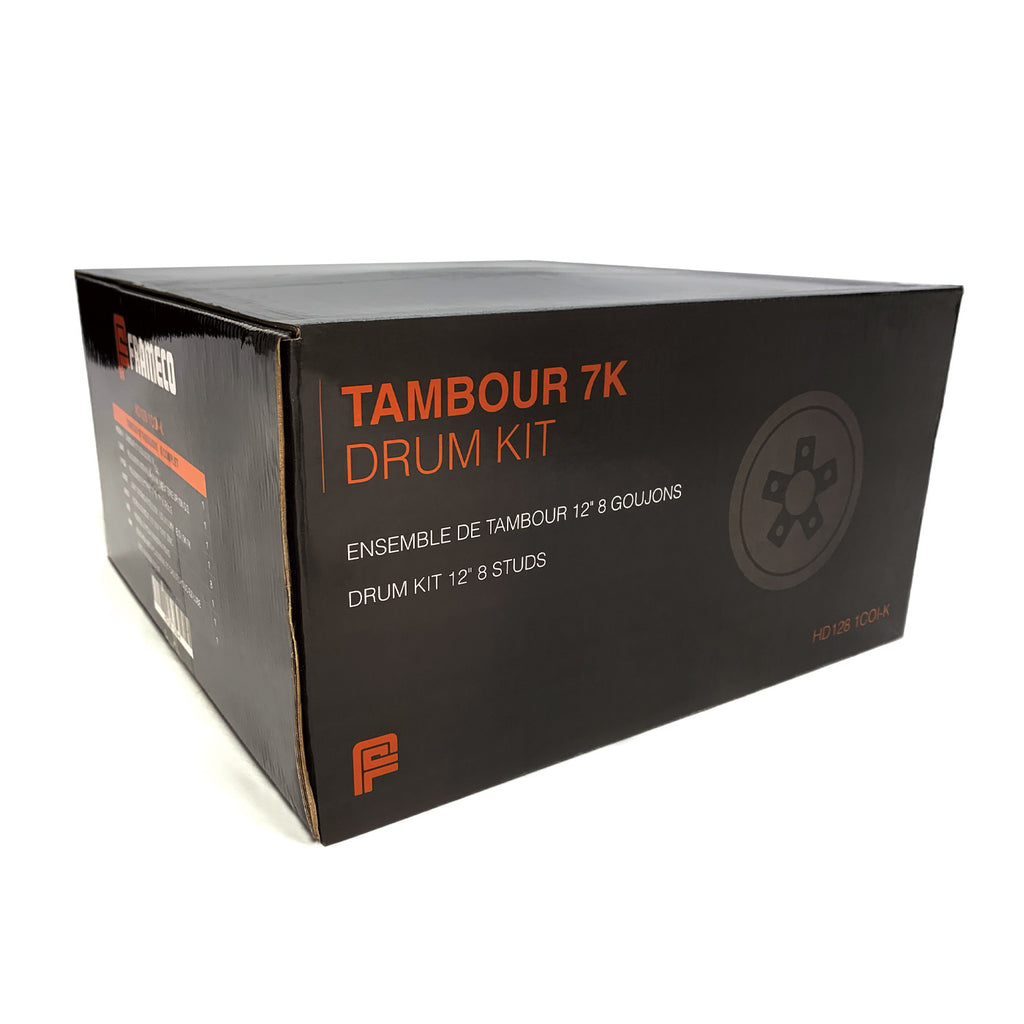 Tambour 12" x 2" 8 goujons 1/2" B.C. 6,5" 7K assemblé et graissé complet (en boîte) FRAMECO - RecreaShop