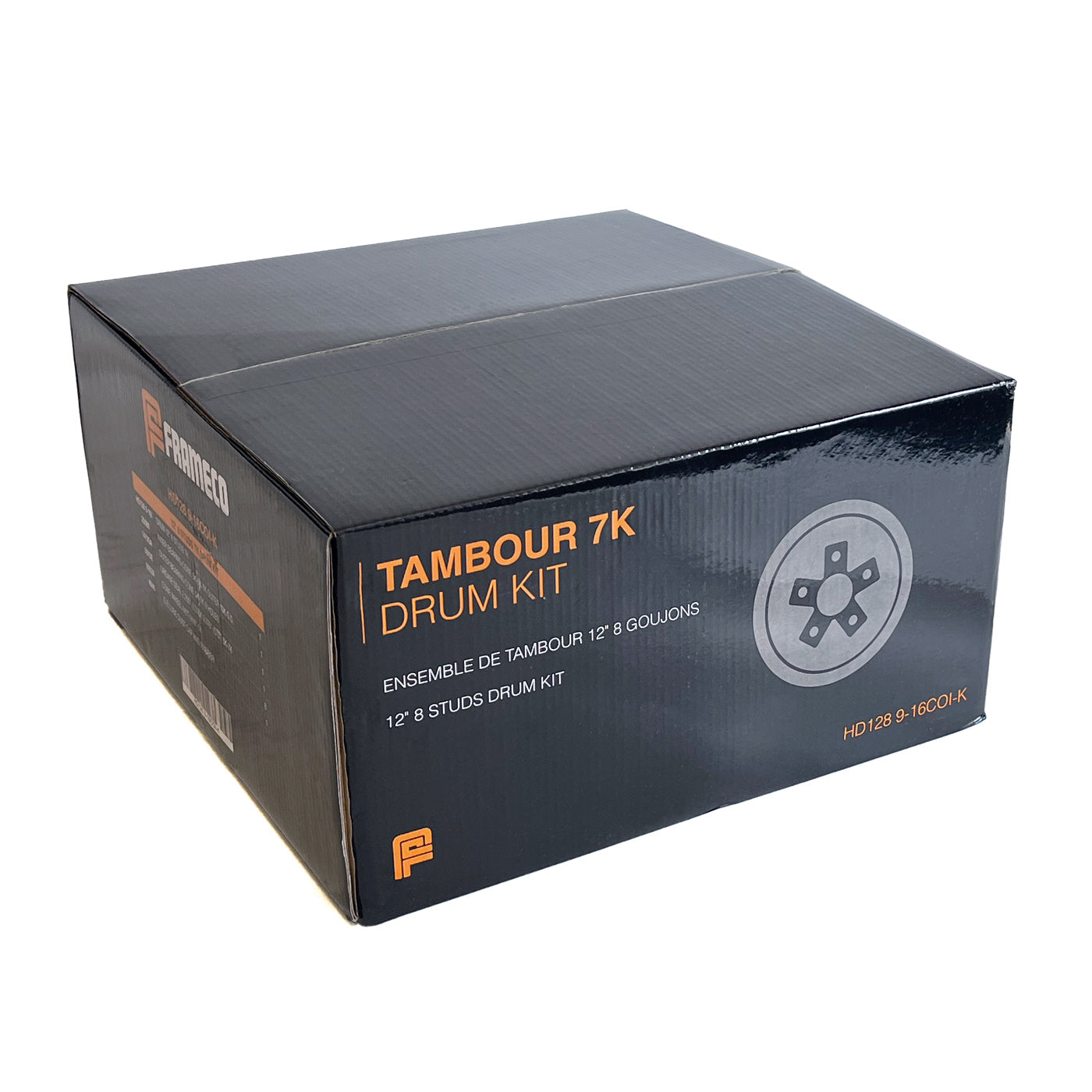 Tambour 12" x 2" 8 goujons 9/16" B.C. 6,5" 7K graissé et assemblé complet (en boîte) FRAMECO - RecreaShop