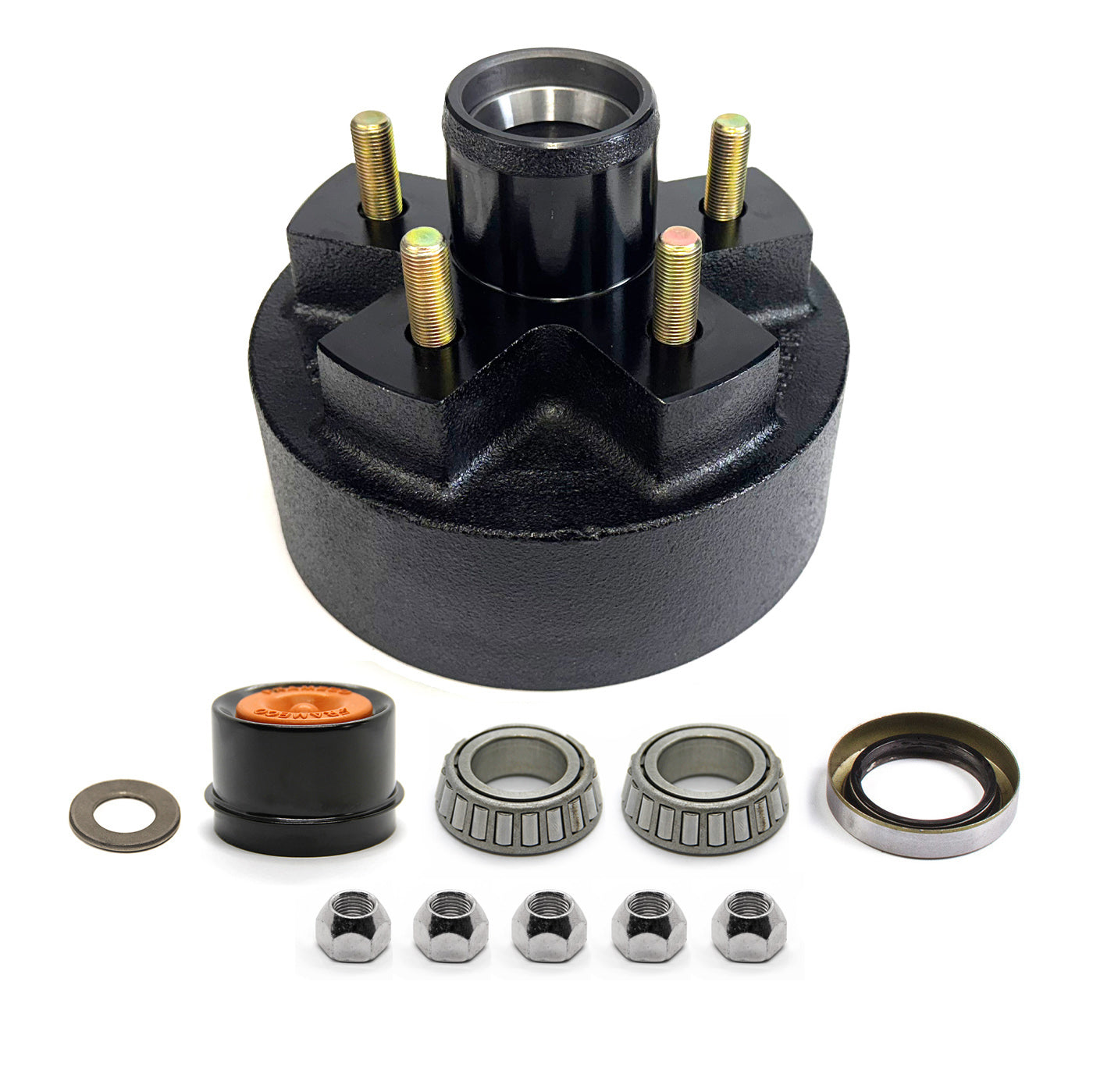 Tambour 7" x 1 1/4" 5 goujons 1/2" B.C. 4,5" 2K électrique cône 1" à graisse complet FRAMECO - RecreaShop