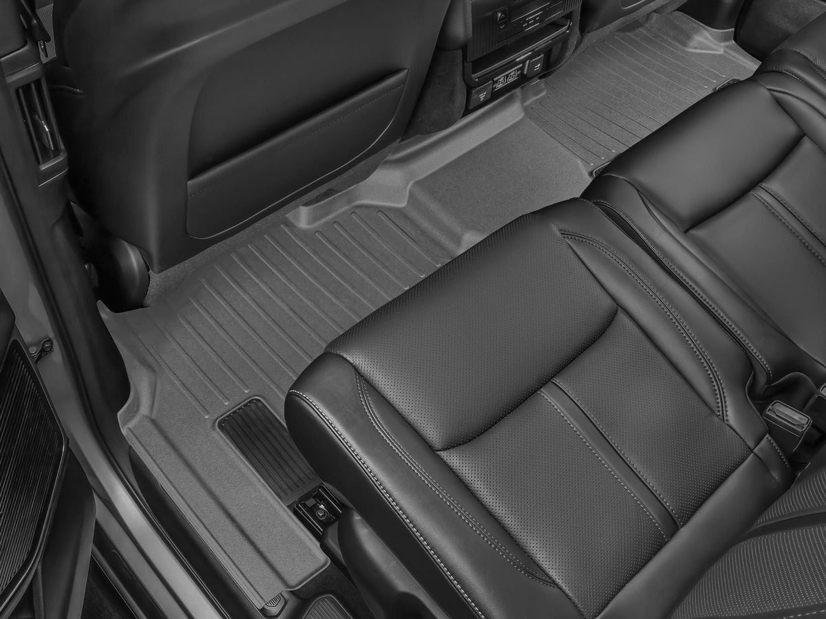 Tapis arrière FloorLiner gris WeatherTech Jeep Grand Wagoneer 2022-2025 et autres véhicules (8 passagers seulement) - Récréashop