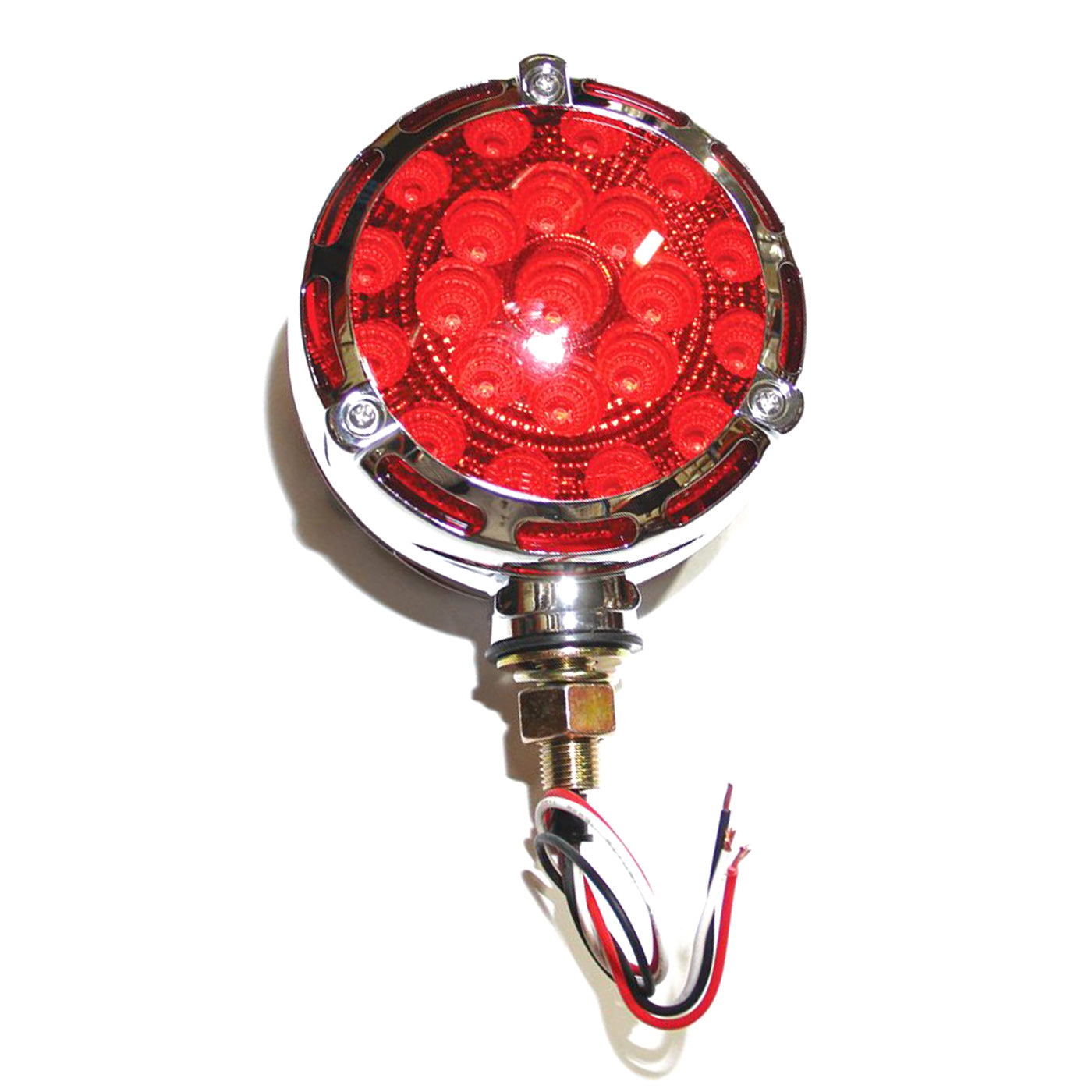 Lumière de position LED 2 faces 4" ambre et rouge 21 diodes chrome - RecreaShop