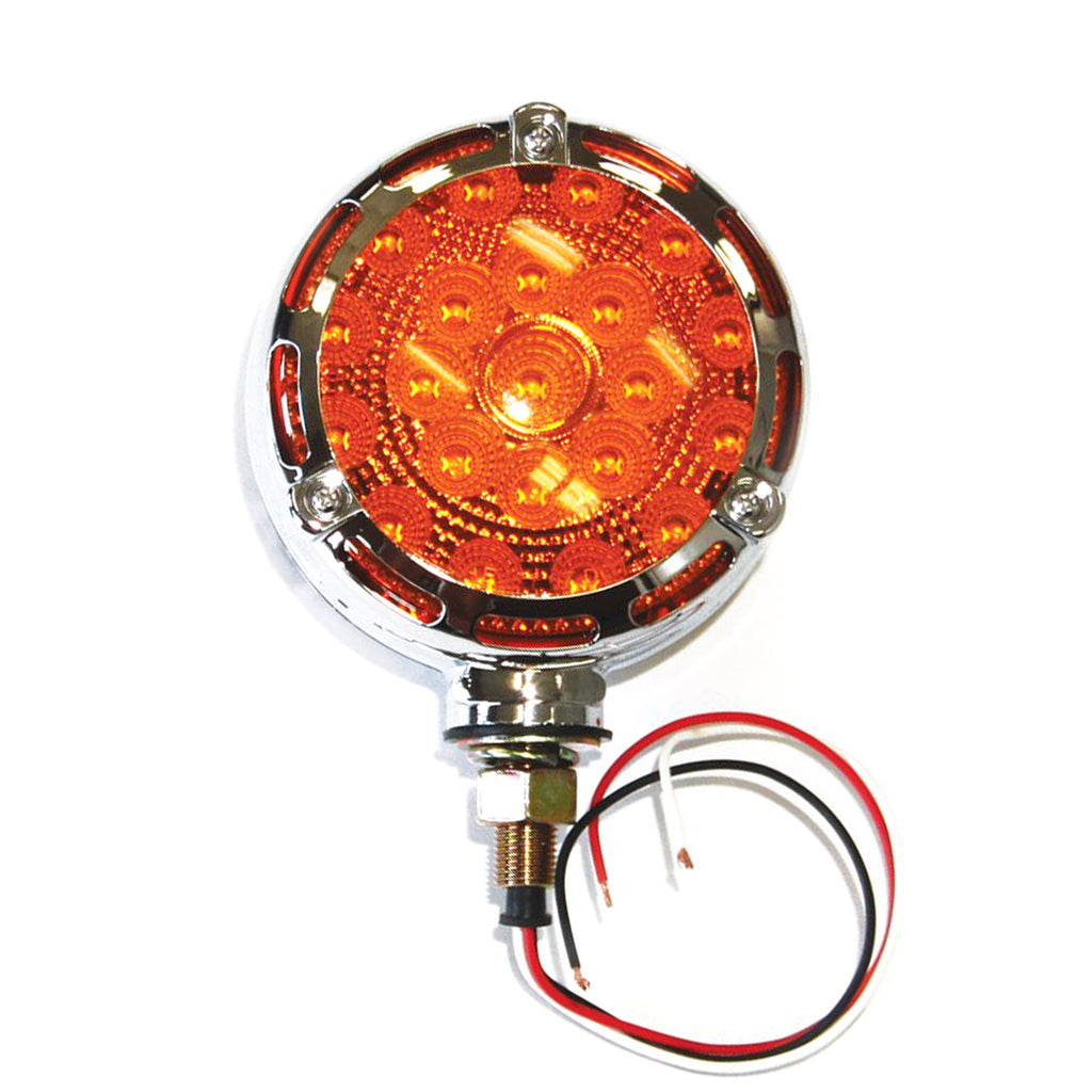 Lumière de position LED 2 faces 4" ambre 21 diodes chrome - RecreaShop