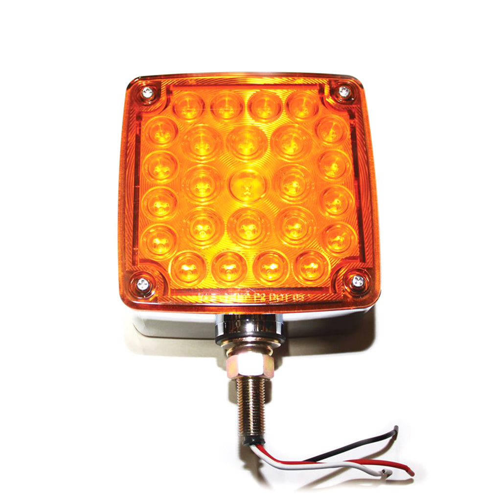 Lumière de position LED 2 faces 4 5/8" x 4 5/8" x 2 1/2" ambre et rouge gauche (vertical) - RecreaShop