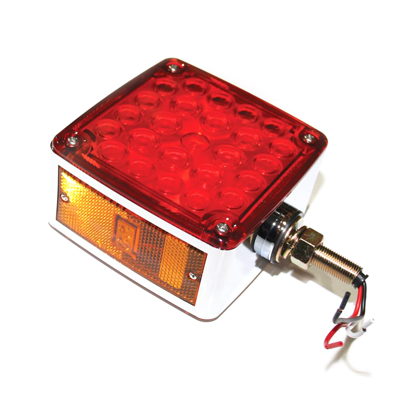 Lumière de position LED 2 faces 4 5/8" x 4 5/8" x 2 1/2" ambre et rouge gauche (vertical) - RecreaShop