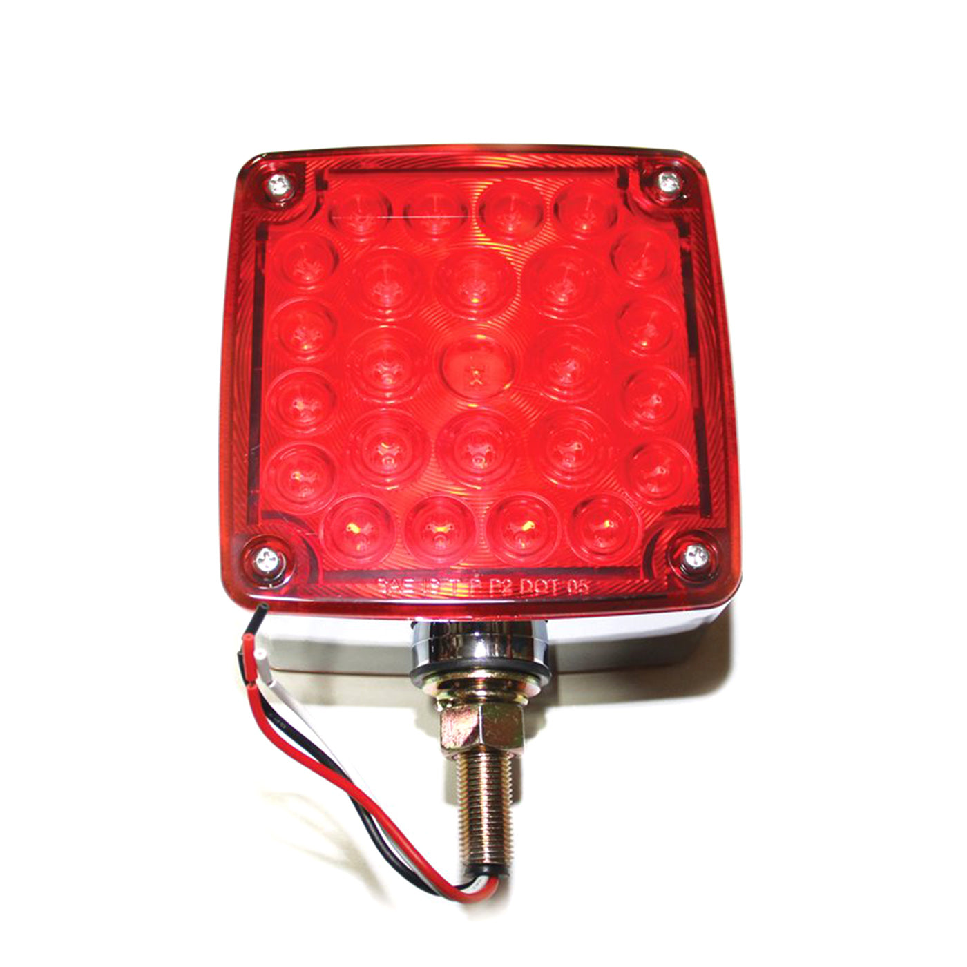 Lumière de position LED 2 faces 4 5/8" x 4 5/8" x 2 1/2" ambre et rouge droit (vertical) - RecreaShop