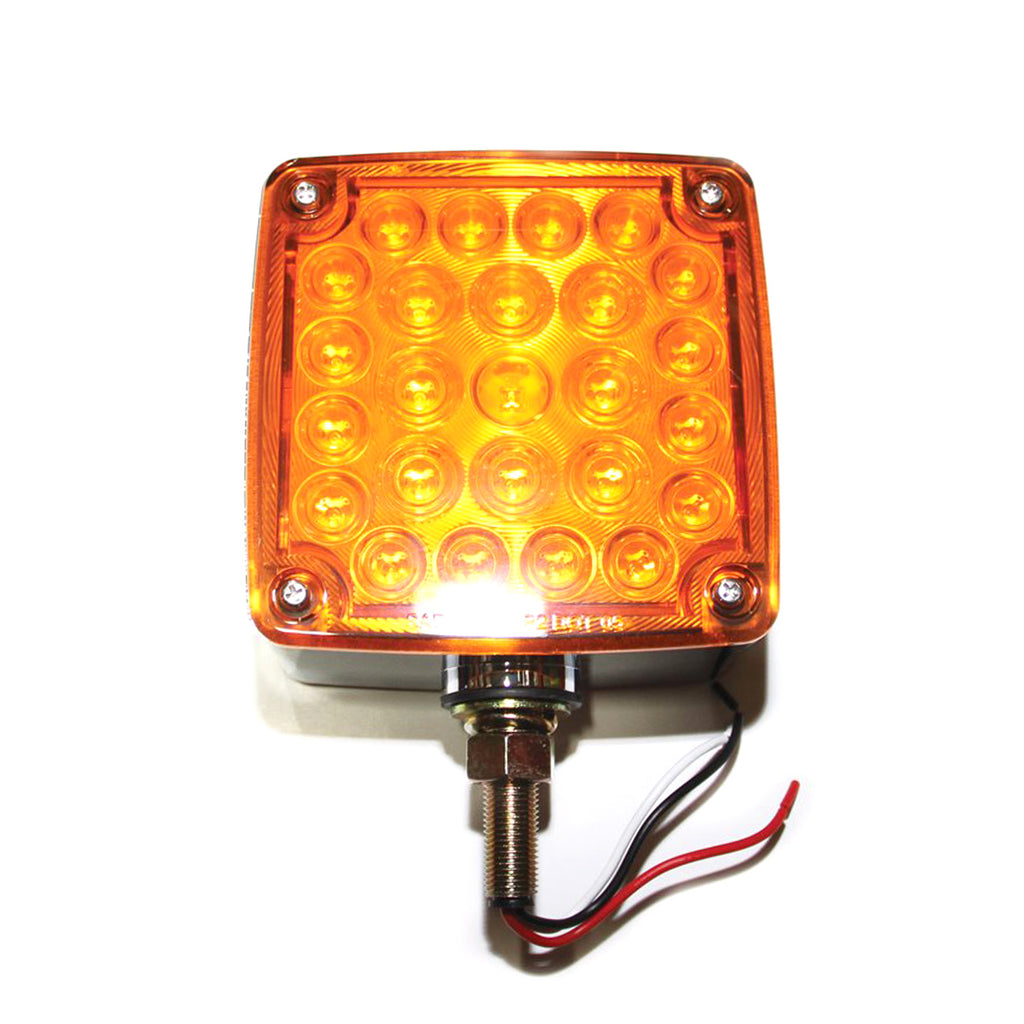 Lumière de position LED 2 faces 4 5/8" x 4 5/8" x 2 1/2" ambre et rouge droit (vertical) - RecreaShop