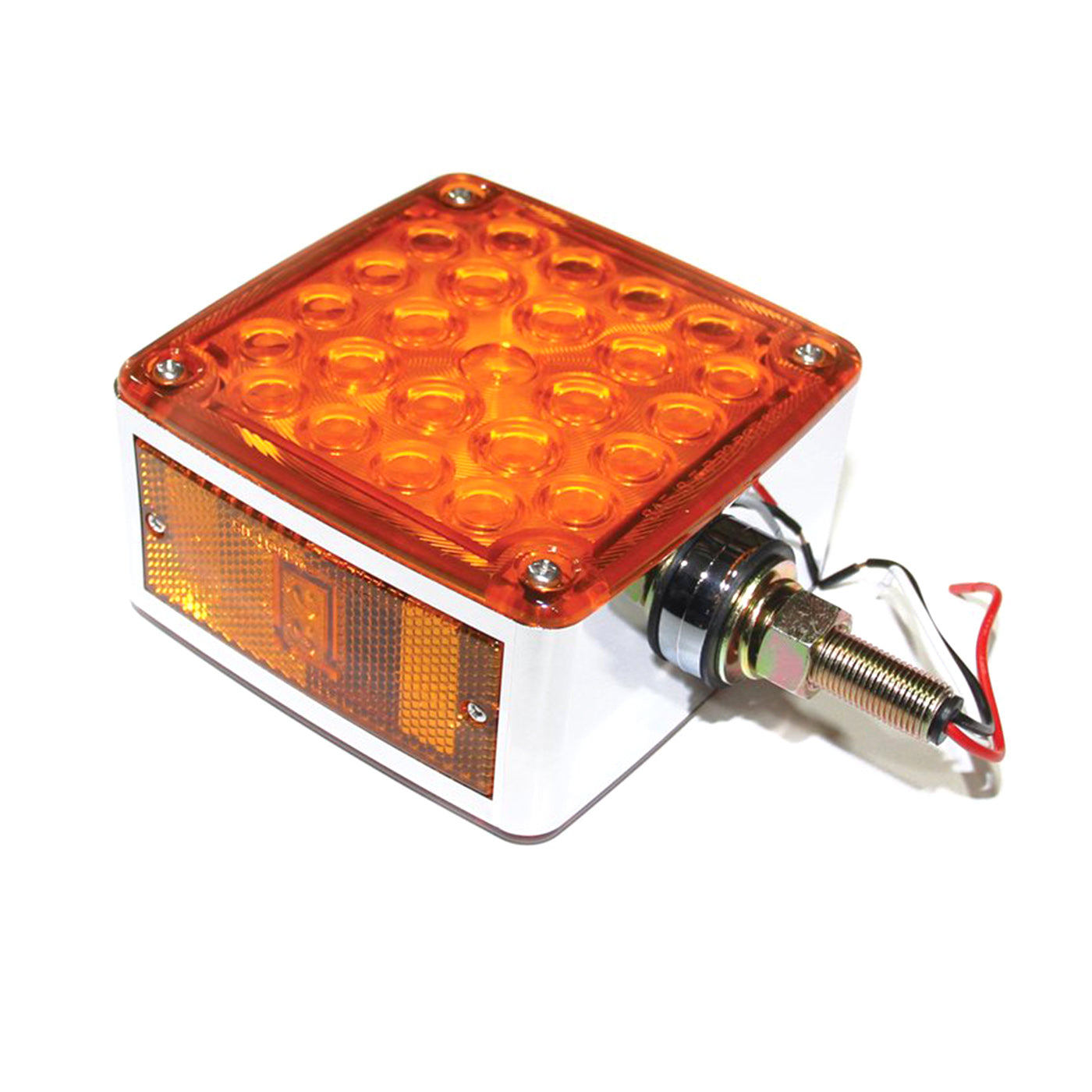 Lumière de position LED 2 faces 4 5/8" x 4 5/8" x 2 1/2" ambre et rouge droit (vertical) - RecreaShop