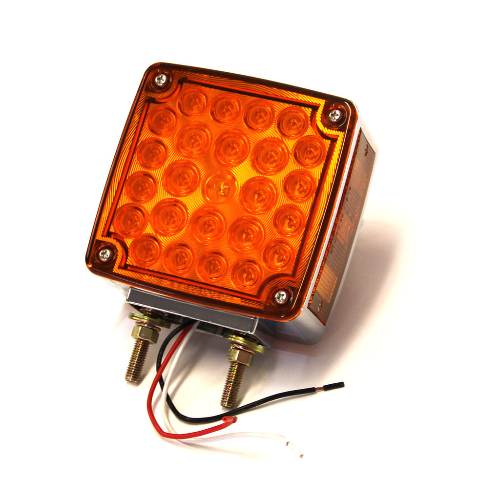 Lumière de position LED 2 faces 4 5/8" x 4 5/8" x 1 1/2" ambre (vertical) - RecreaShop