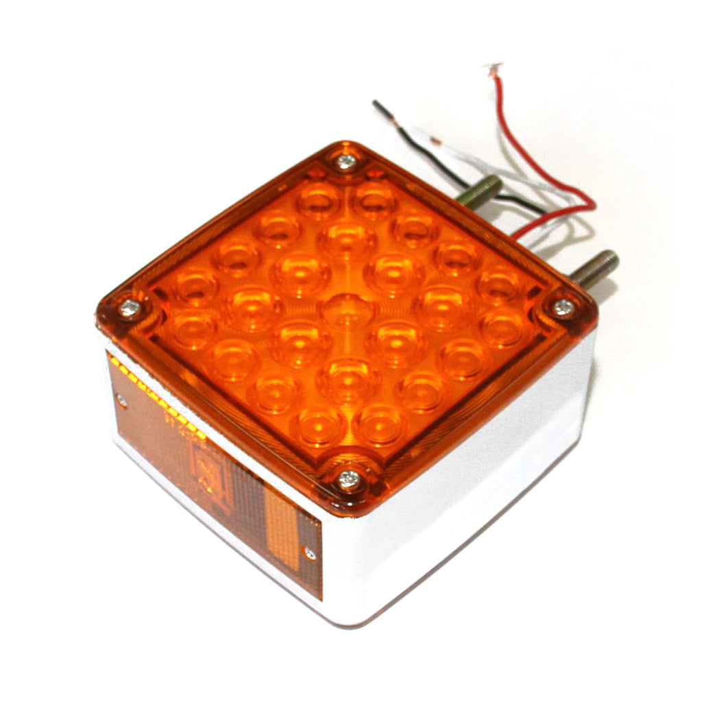 Lumière de position LED 2 faces 4 5/8" x 4 5/8" x 1 1/2" ambre (horizontal) - RecreaShop