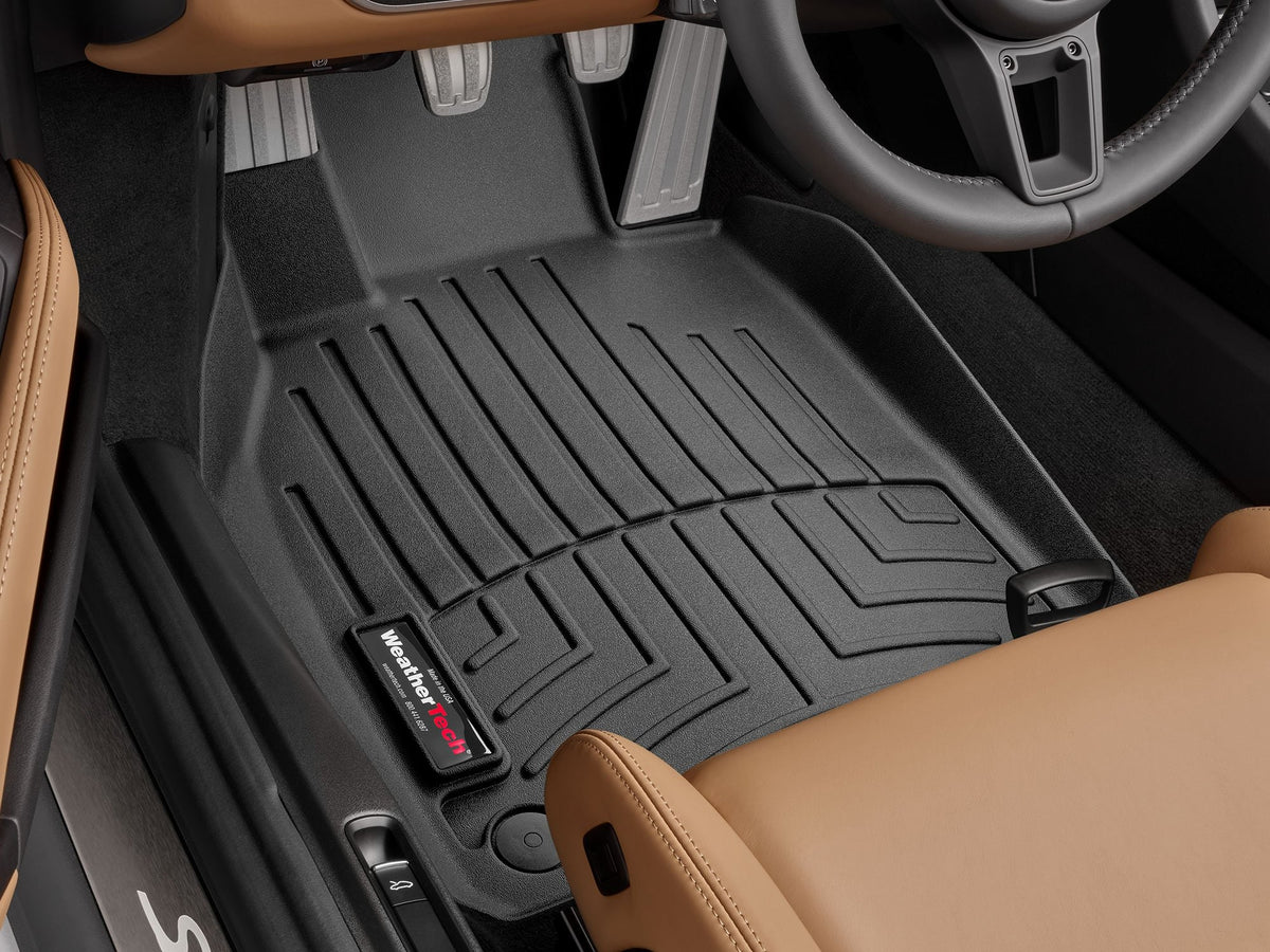 Tapis avant FloorLiner noir WeatherTech Porsche 911 Carrera 2012-2019 et autres véhicules (avec filet à bagages passager seulement) - Récréashop