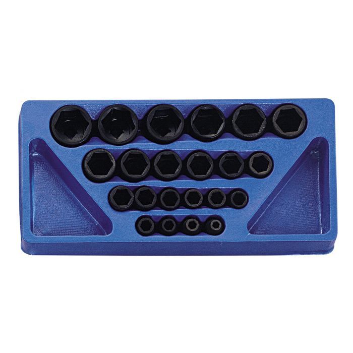 ENSEMBLE DE DOUILLES A PERCUSSION A PRISE 1/2" SAE 22 PIECES - Récréashop