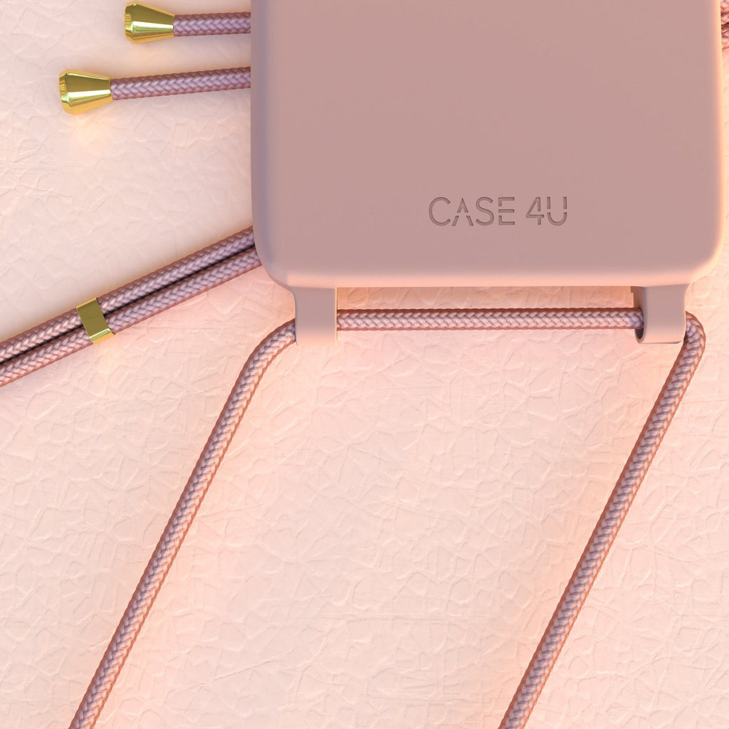Case + corde nude et or Case + corde pour iPhone Case 4U Iphone 11 Rose nude