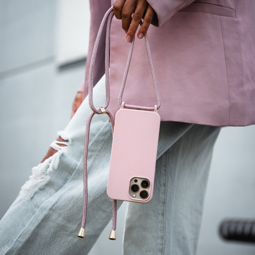 Case + corde nude et or Case + corde pour iPhone Case 4U